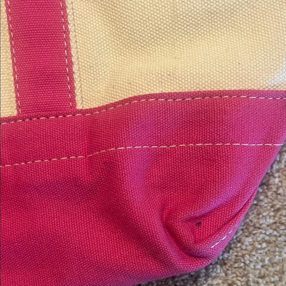 The Black Dog Pink and Cream Canvas Tote/Shoulder Bag - Picture 4 of 10